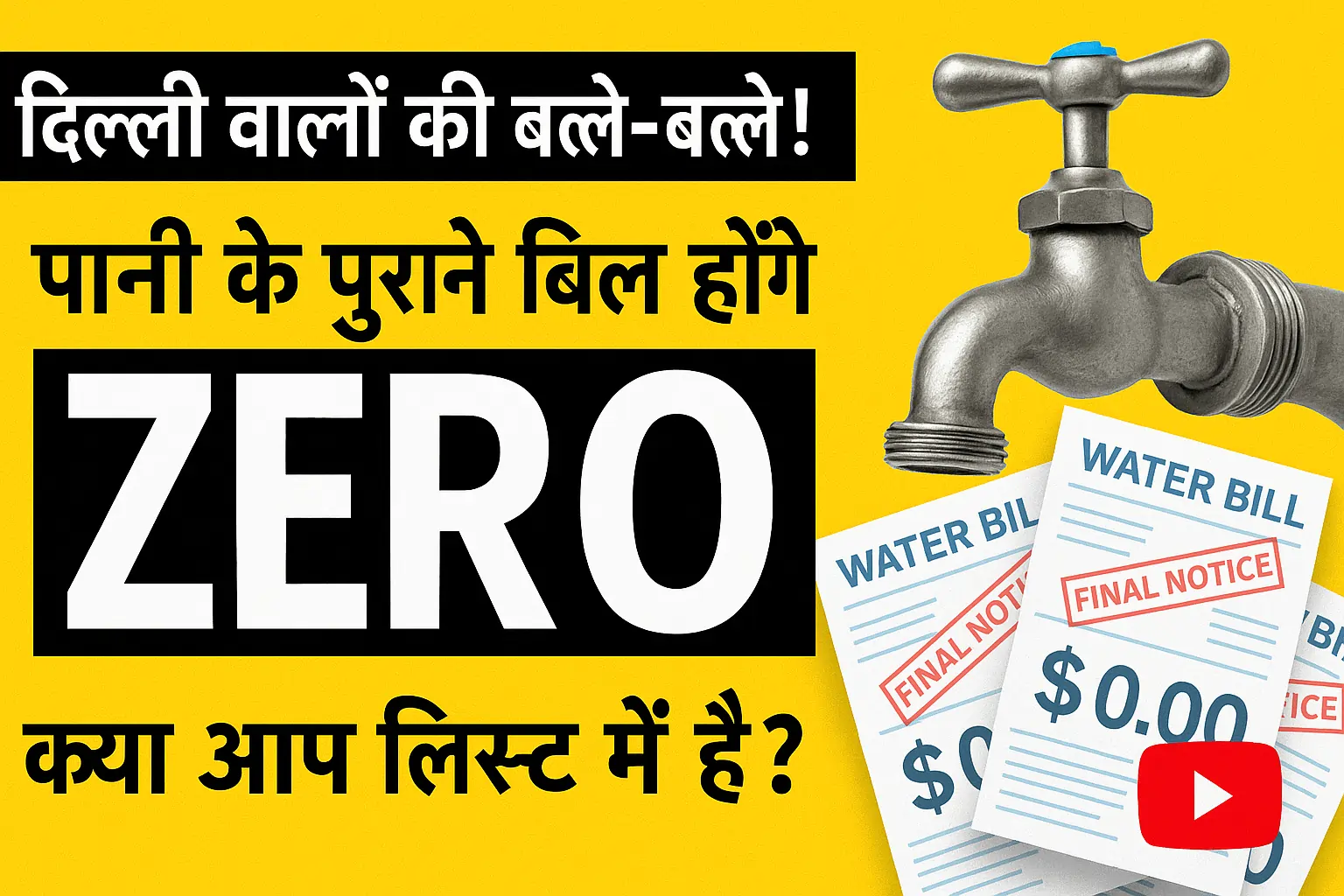 दिल्ली वालों की बल्ले-बल्ले! पानी के पुराने बिल होंगे ZERO – क्या आप लिस्ट में हैं?”